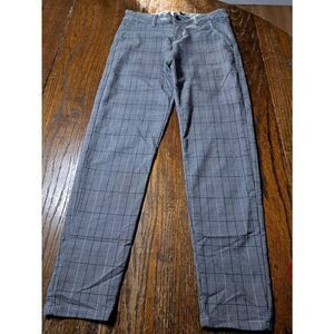 Waist 28 Original Design Collection Black White Plaid Striped Ankle Crop Pants